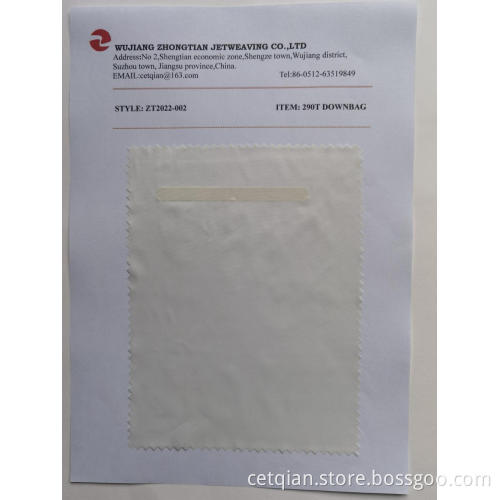 100% Polyester 290t Downbag Taffeta